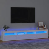 TV Cabinet with LED Lights White 240x35x40 cm