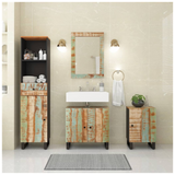 4 Piece Bathroom Furniture Set Solid Wood Reclaimed