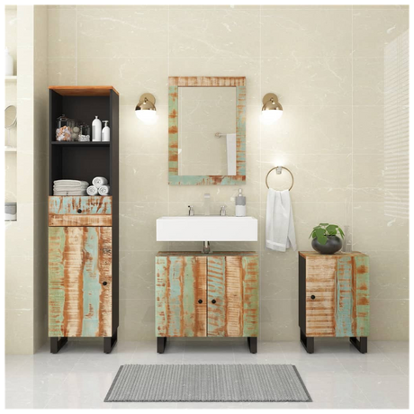 4 Piece Bathroom Furniture Set Solid Wood Reclaimed