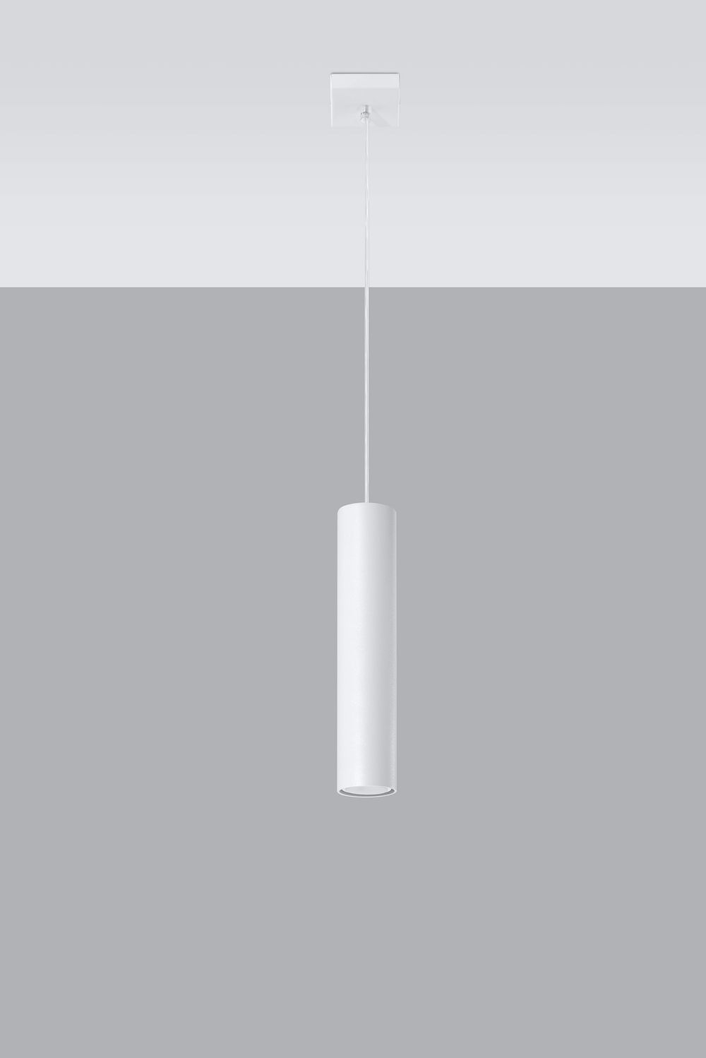 Pendant lamp LAGOS 1 White Round Tube Shape Modern Loft Design LED GU10