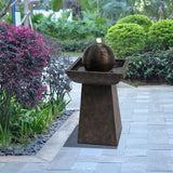 Garden Water Feature & Lights, Outdoor Sphere  Water Fountain