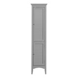 Glancy Wooden Linen Tower Tall Bathroom Cabinet Grey With Storage