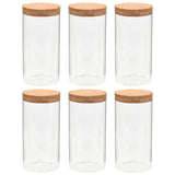 Storage Glass Jars with Cork Lid 6 pcs 1100 ml