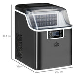 Counter Top Ice Maker Machine with Adjustable Cube Size Scoop Black