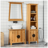 2 Piece Bathroom Furniture Set Solid Wood Pine