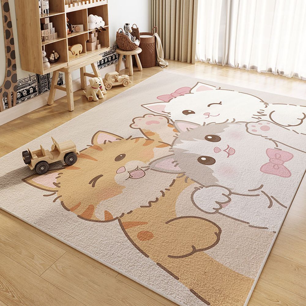 Children's Room Crystal PileRug Living Room Bedroom Crawl Mat Reading Area Baby Play Crawl Mat Bedroom Rug