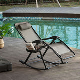 Folding Recliner Chair Outdoor Lounge Rocker Zero-Gravity Seat