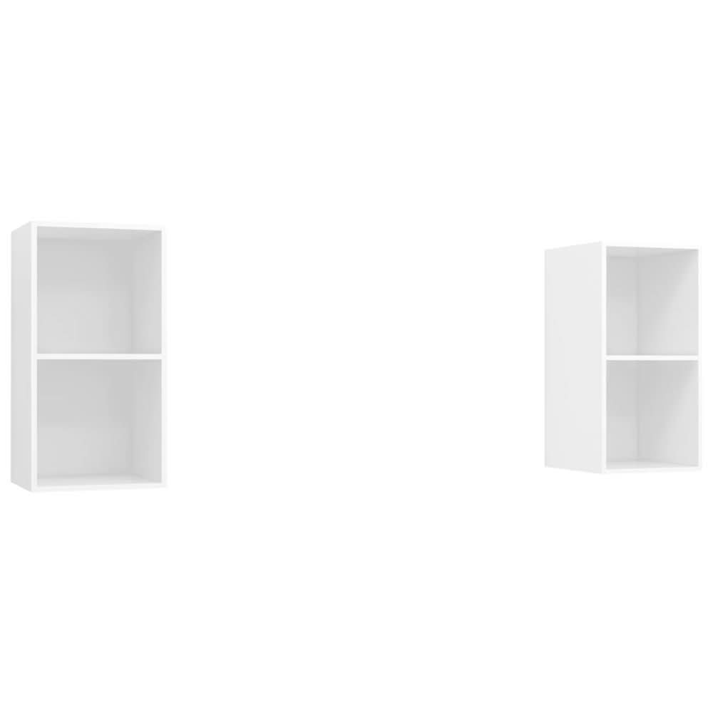 Wall-mounted TV Cabinets 2 pcs White Engineered Wood