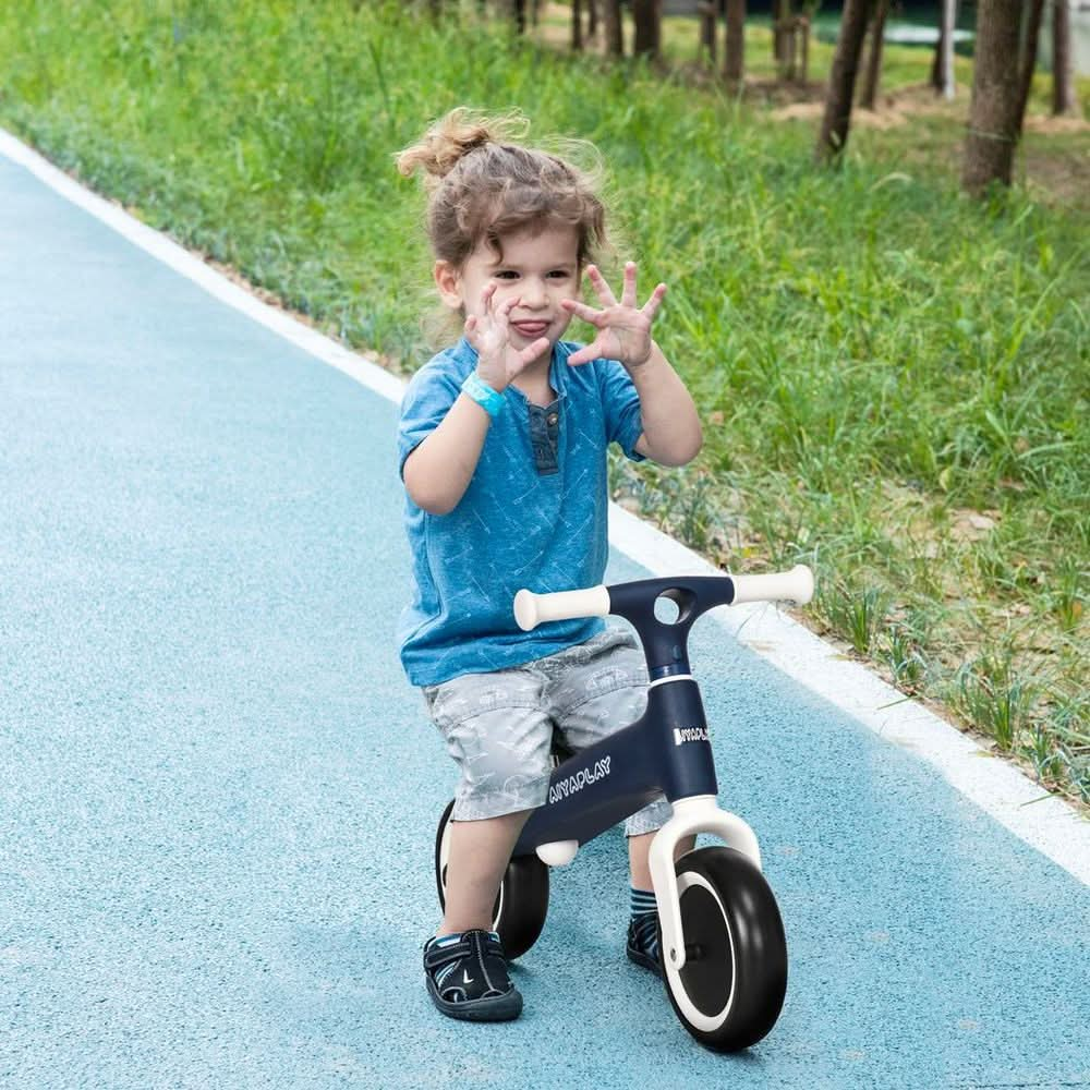 Baby Balance Bike, Children Bike Adjustable Seat, Wide Wheels - Blue