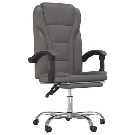 Reclining Office Chair Grey Faux Leather