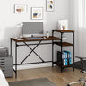 Desk with Shelves Black 135x50x90 cm Engineered Wood&Iron