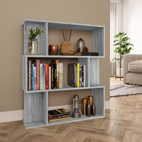 Book Cabinet/Room Divider Smoked Oak 80x24x96cm Engineered Wood