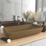 Luxury Basin Rectangular Matt White 71x38 cm Ceramic