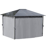 3.6 x 3(m) Hardtop Gazebo for Garden Party w/ Polycarbonate Curtains Outsunny