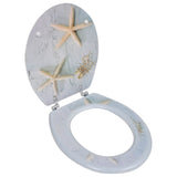 vidaXL WC Toilet Seat MDF Lid Starfish