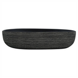 Countertop Basin Grey and Black Oval 59x40x14 cm Ceramic