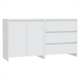 2 Piece Sideboard White Engineered Wood