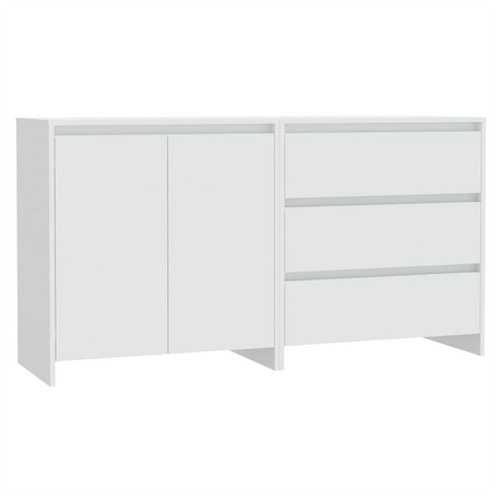 2 Piece Sideboard White Engineered Wood