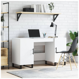 Desk White 140x50x75 cm Engineered Wood