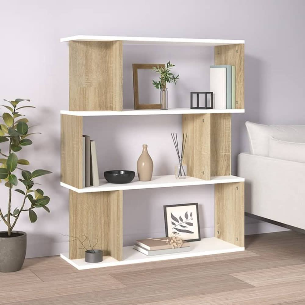 Book Cabinet/Room Divider Smoked Oak 80x24x96cm Engineered Wood