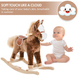 Kids Rocking Horse Wooden Plush Children Ride On Toy Rocker Baby Gift