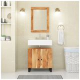 2 Piece Bathroom Furniture Set Solid Wood Acacia