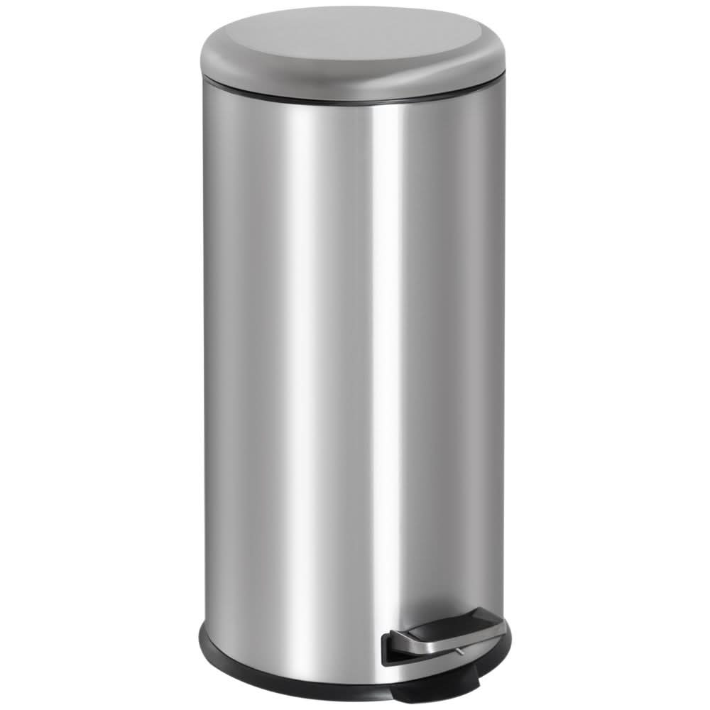 30L Pedal Bin, ?29.2 cm-Black/Silver