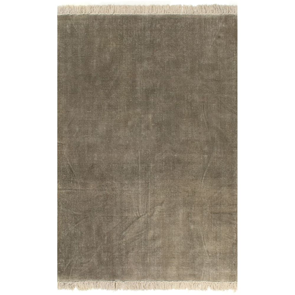 Rug Cotton in Anthracite Taupe, Blue & Pink