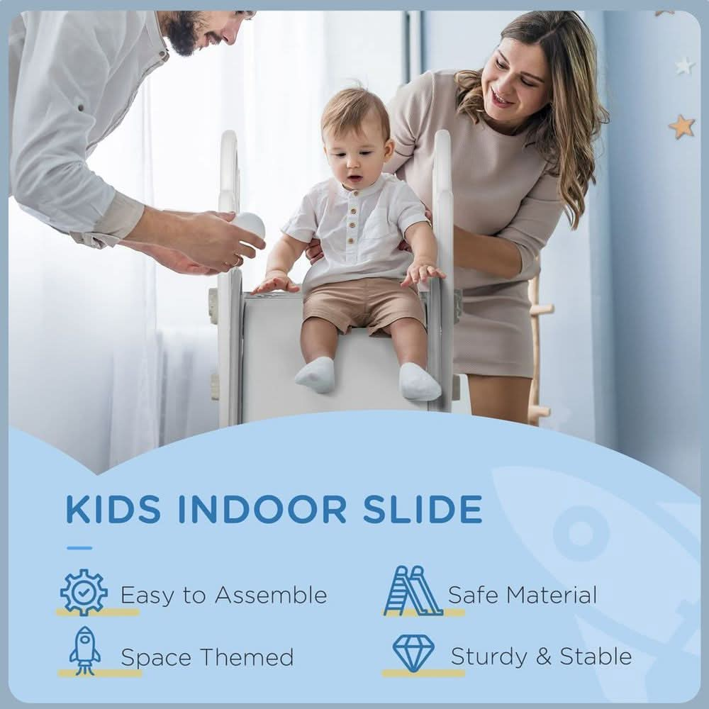 Baby Slide Freestanding Slide for Kids 1.5-3 Years Space Theme, Grey