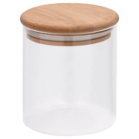 Storage Glass Jars with Bamboo Lid 6 pcs 600 ml