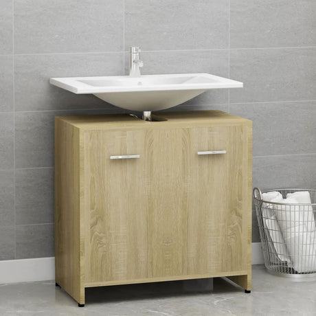 Bathroom Cabinet Smoked Oak 60x33x60 cm Engineered Wood