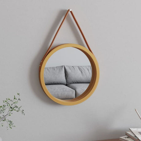 Wall Mirror with Strap White Ø 35 cm