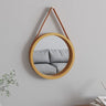 Wall Mirror with Strap White Ø 35 cm