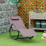 Zero Gravity Rocking Lounge Chair Patio Rocker Removable Pillow, Recliner Seat