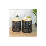 Set of 2 Leaf Cut Basket Table - SLENDER