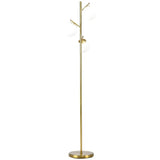 Modern Floor Lamp for Living Room Bedroom, 3 Light Tree Standing Lamp, Gold