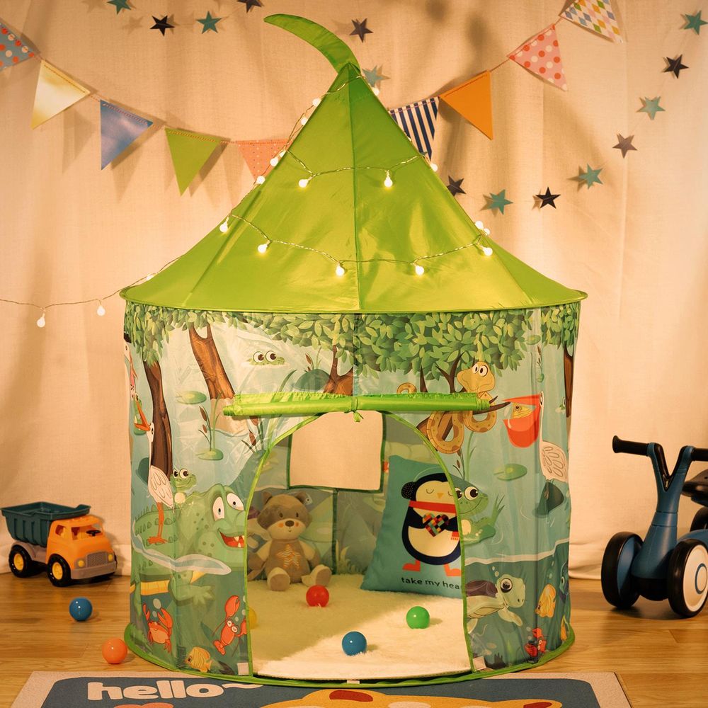 Jungle Play Tent Portable Foldable Green Pop Up Garden Playhouse Tent