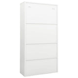 Office Cabinet White 90x40x180 cm Steel