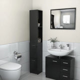 Bathroom Cabinet Smoked Oak 25x25x170 cm Engineered Wood