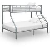 Bunk Bed Frame White Metal 140x200 cm/90x200 cm