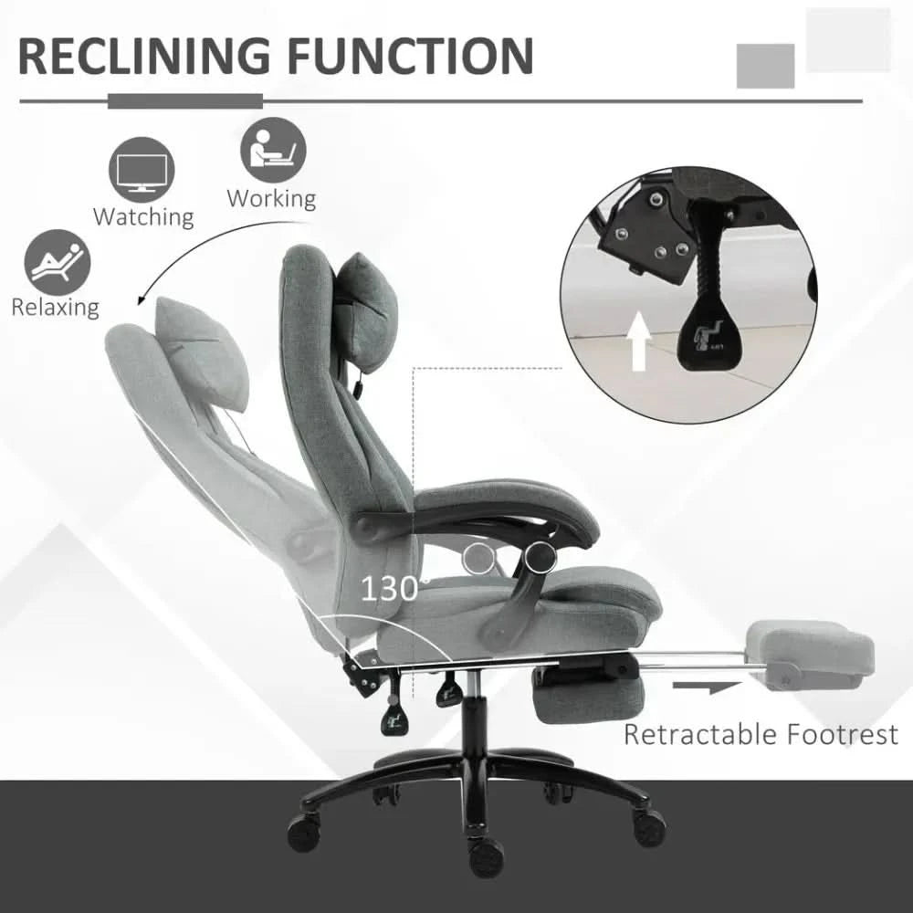 Massage Office Chair with 2-Point Vibration Pillow USB Power 360� Swivel Wheels