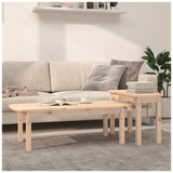 2 Piece Coffee Table Set Solid Wood Pine