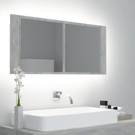 LED Bathroom Mirror Cabinet White 100x12x45 cm Acrylic