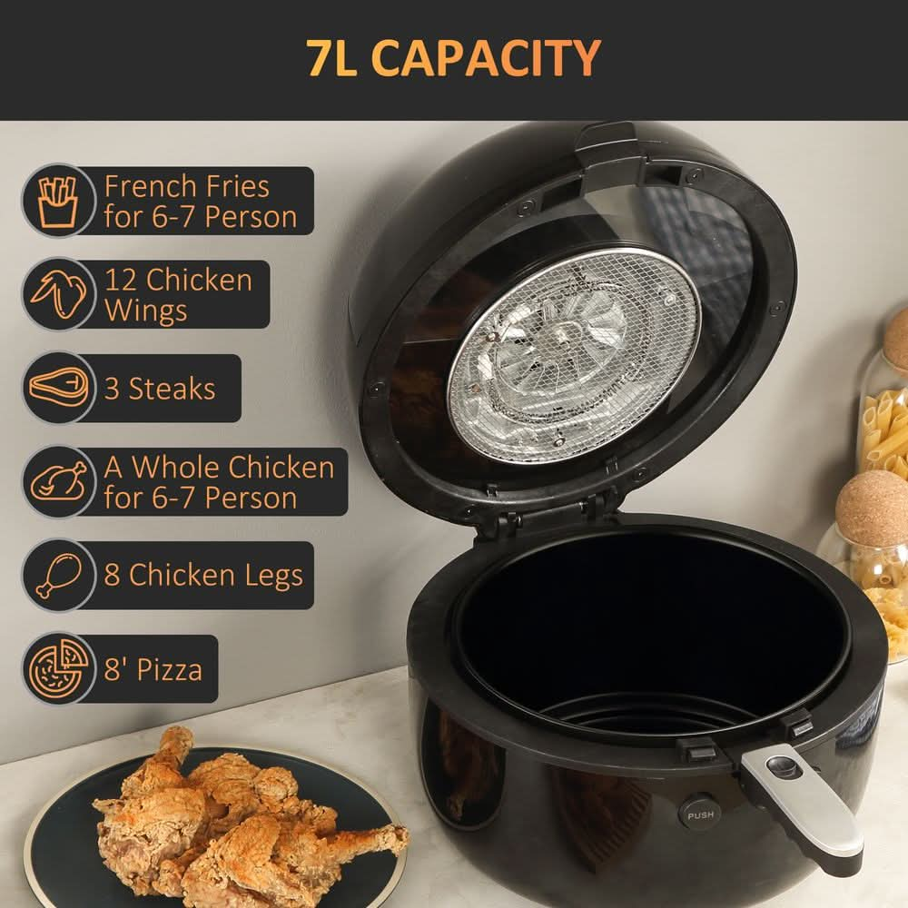 7L Digital Air Fryer w/ Dehydrate 7 Presets Rapid Air Circulation 1500W