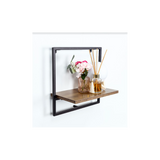 1 Tier Dark OAK Wall Shelf with Black Metal Frame