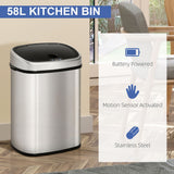 Sensor Dustbin Touchless Automatic Bin Mirror Stainless Steel 48L