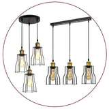 3-Lights Cage Pendant Lamps Ceiling Light Fixtures~1422