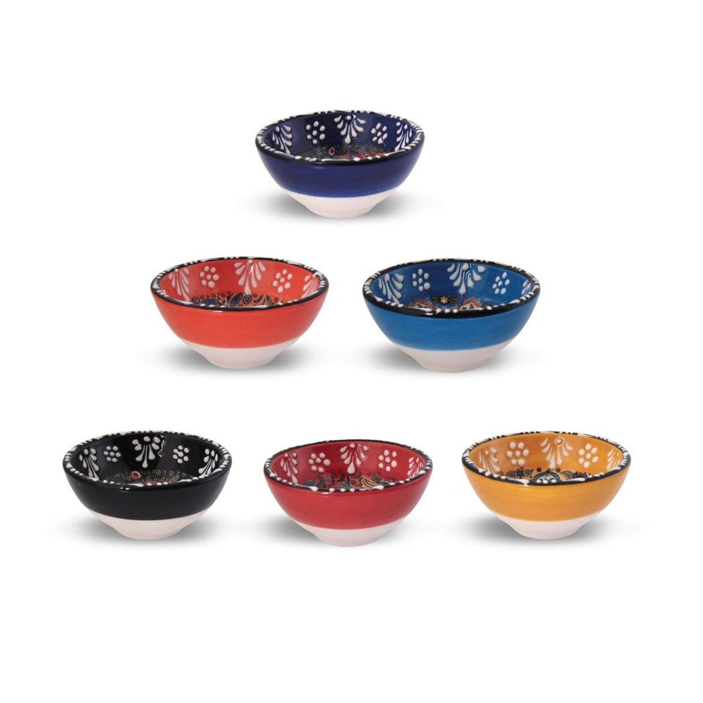 Handmade Ceramic Bowls Set of 6 Tulip 8cm