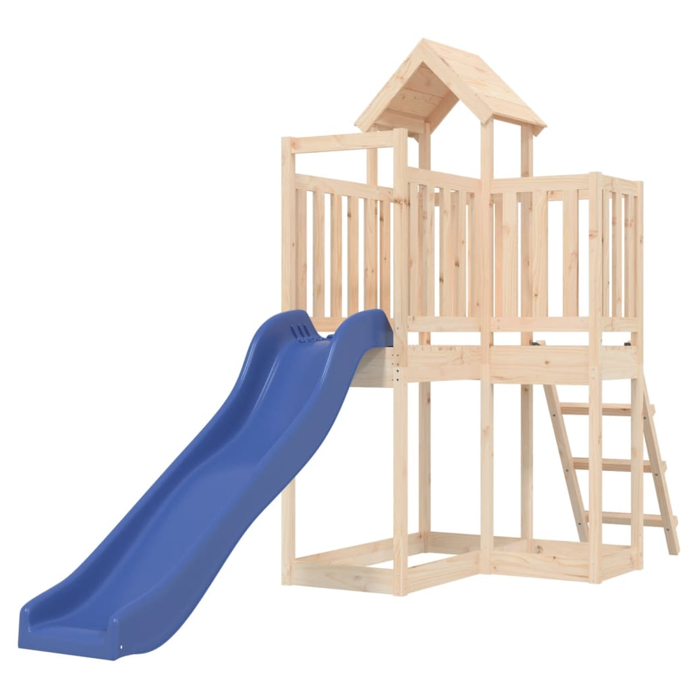 Playhouse with Slide Solid Wood Pine