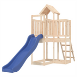 Playhouse with Slide Solid Wood Pine